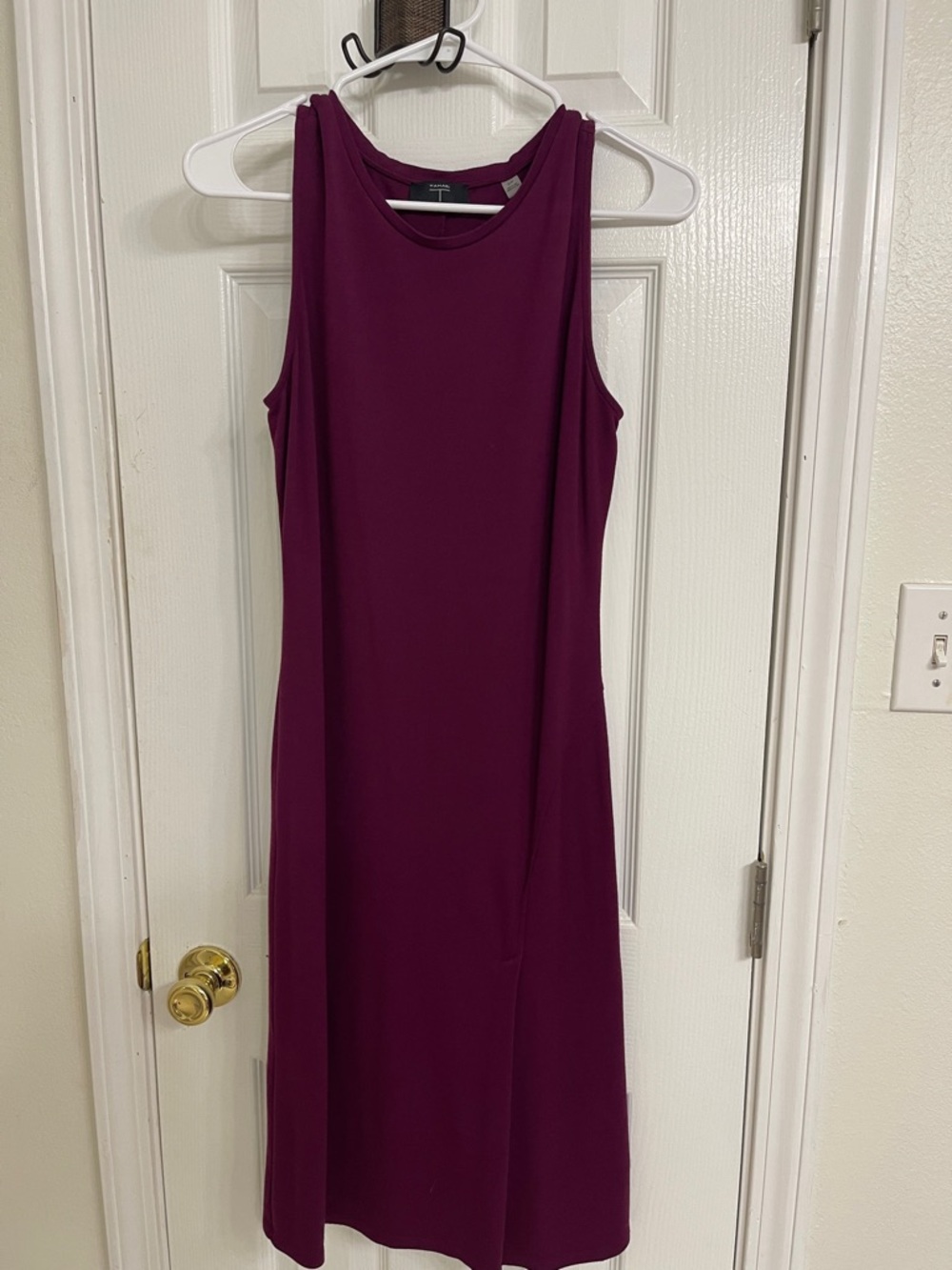 Tahari Plum Sleeveless Midi Dress